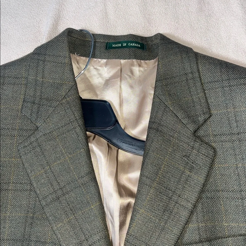 Lauren Ralph Lauren Men's Lambswool Green Brown Tan Plaid Blazer 42L